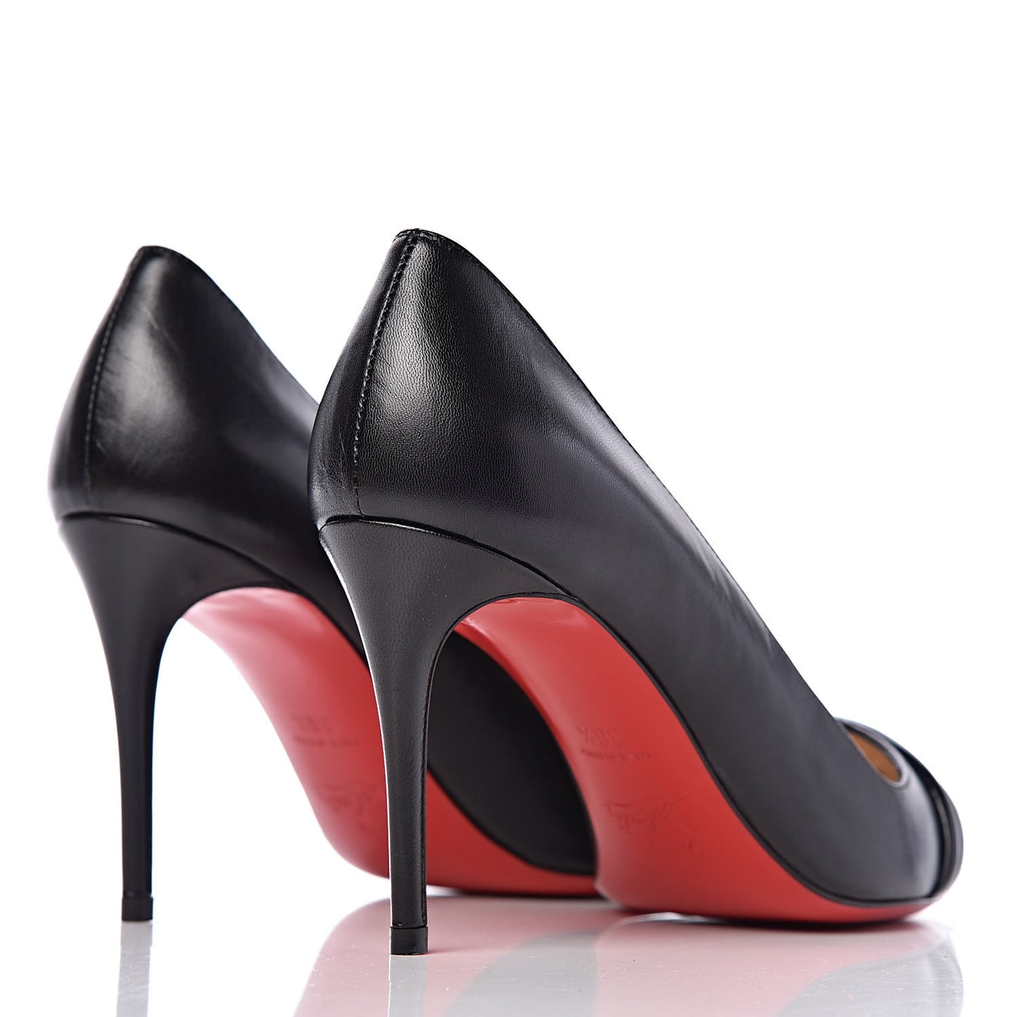 Nappa Patent Leopard Print Front Double 85 Pumps 36.5 Black