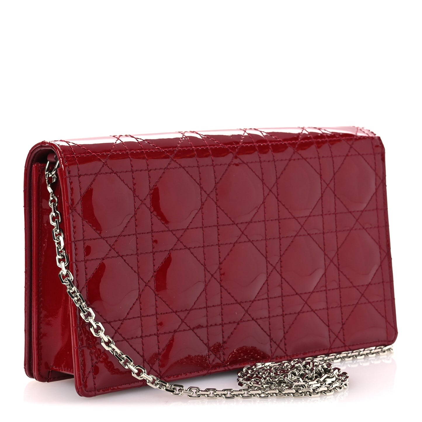 Patent Cannage Lady Dior Clutch Red