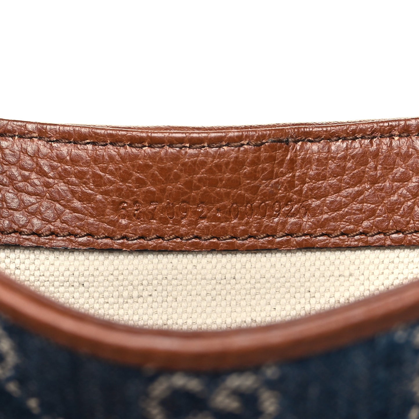 New Denim GG Monogram Calfskin Mini Jackie 1961 Hobo Blue Tea Cuir