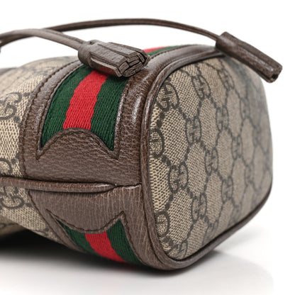 Gucci GG Supreme Monogram Web Mini Ophidia Bucket Bag Brown 9 of 10