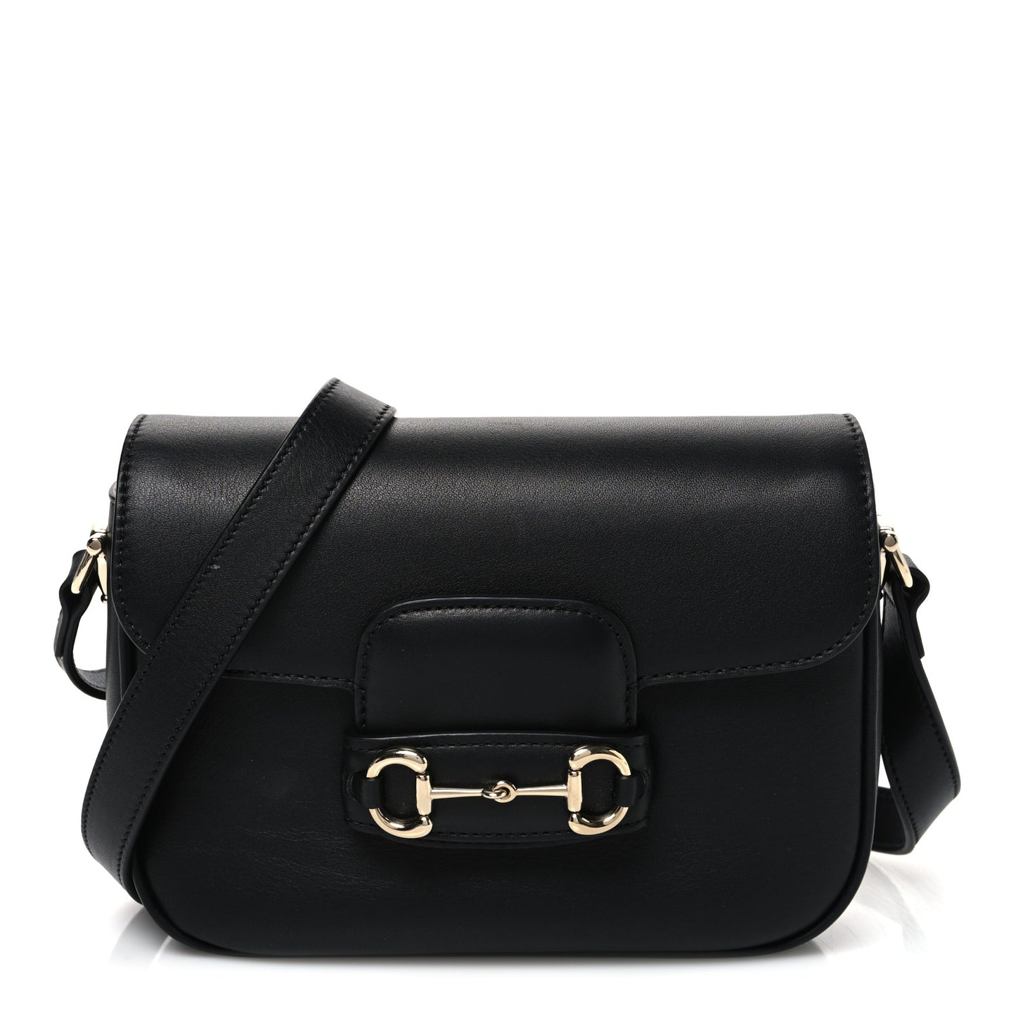 Arabella Calfskin Horsebit 1955 Shoulder Bag Black Black