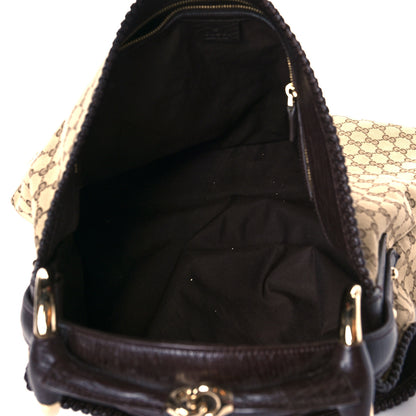 Gucci Monogram Large Horsebit Chain Hobo Dark Brown 5 of 15