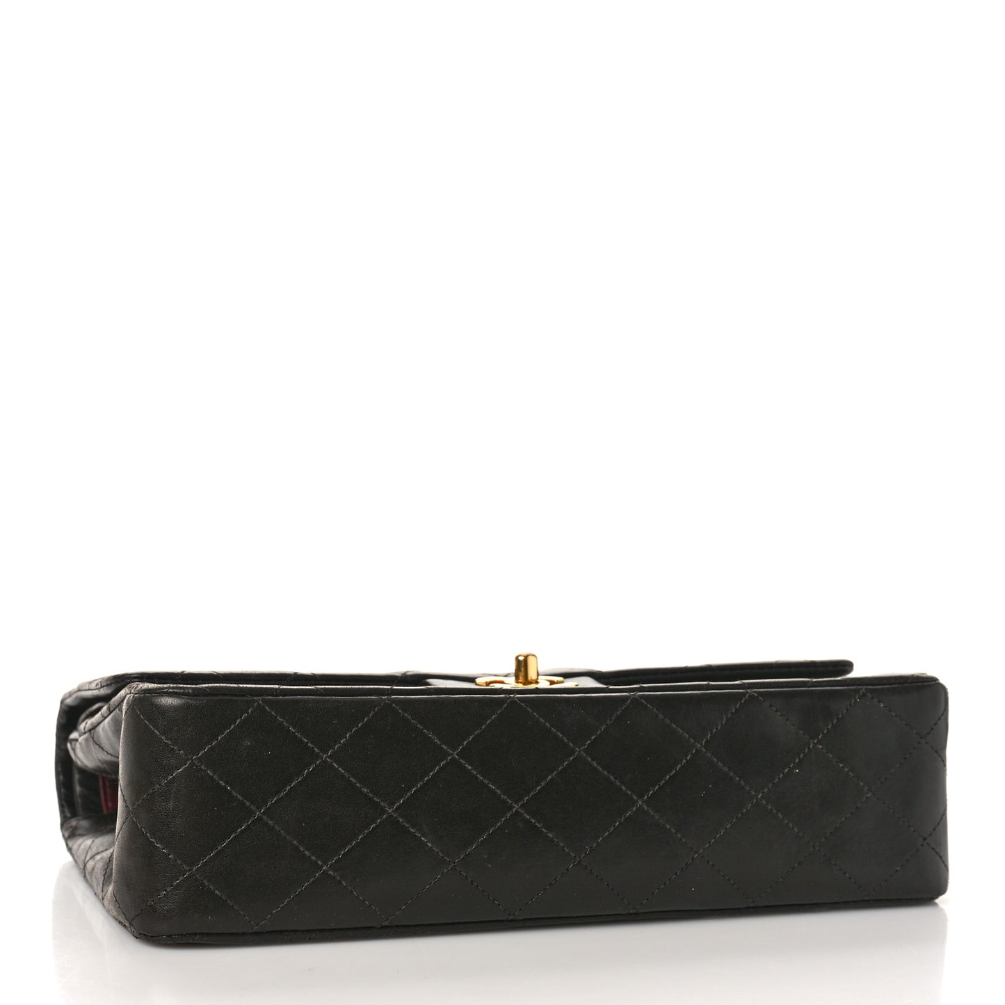 Lambskin Quilted Medium Double Flap Black