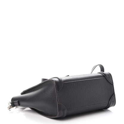 Celine Drummed Calfskin Nano Luggage Black 4 of 9