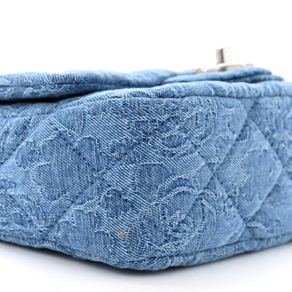 Chanel Denim Quilted Camellia Sweetheart Mini Flap Blue 9 of 11