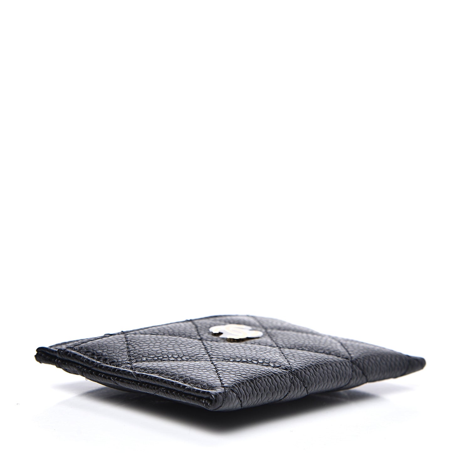 Caviar Quilted Card Holder Black