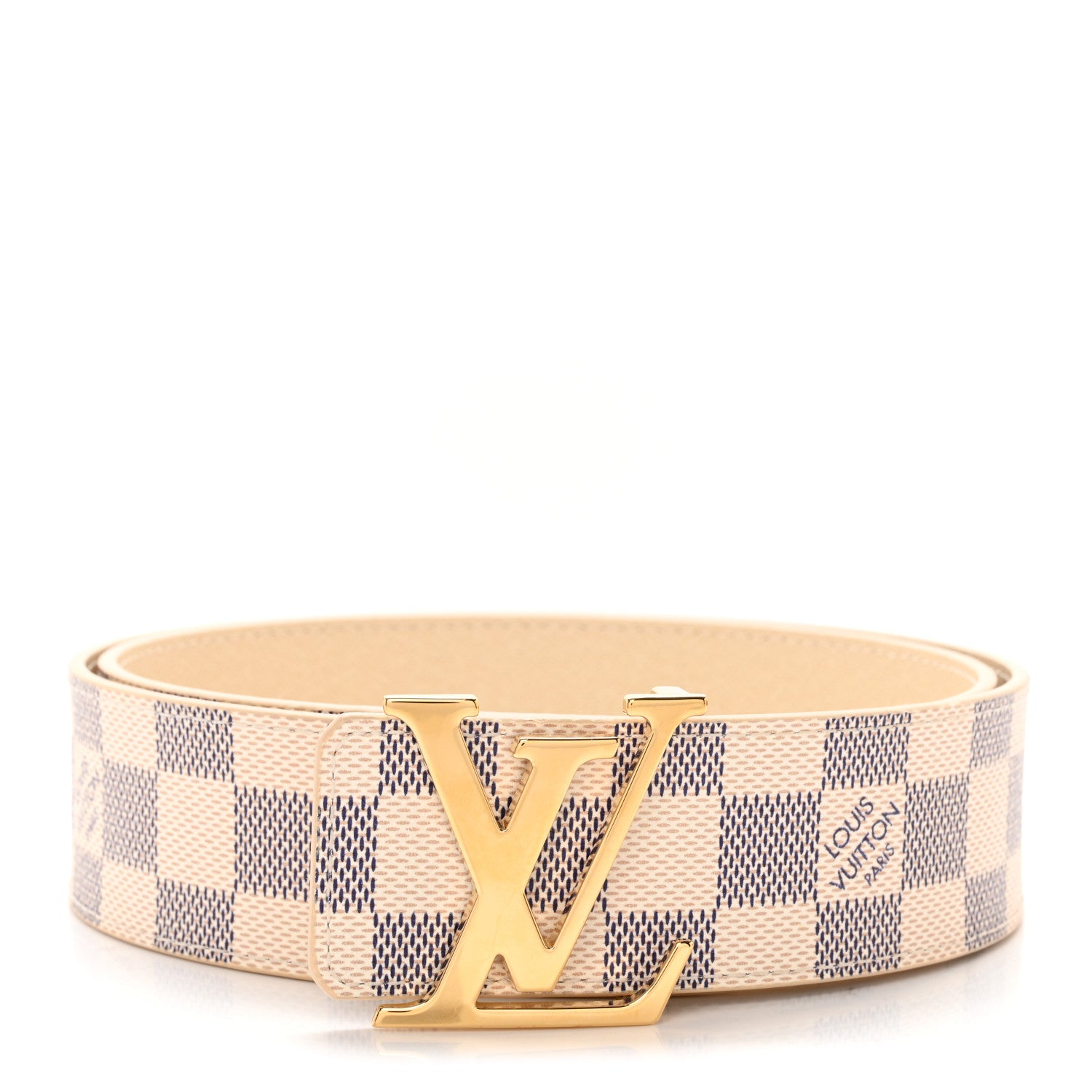 Louis Vuitton Damier Azur LV Initiales Belt 80 32 1 of 7