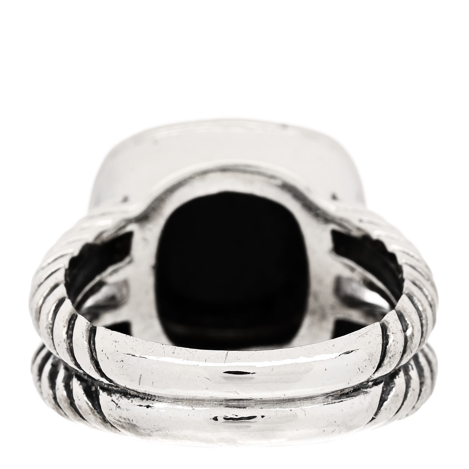 David Yurman Sterling Silver Diamond Black Onyx 11mm Albion Ring 54 7 4 of 6