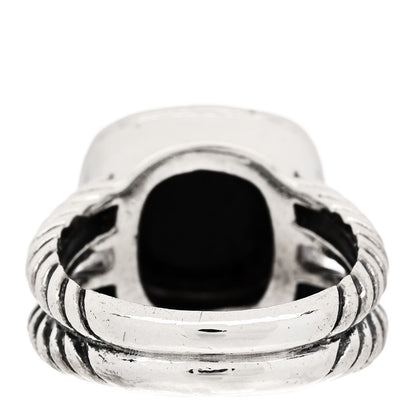 David Yurman Sterling Silver Diamond Black Onyx 11mm Albion Ring 54 7 4 of 6
