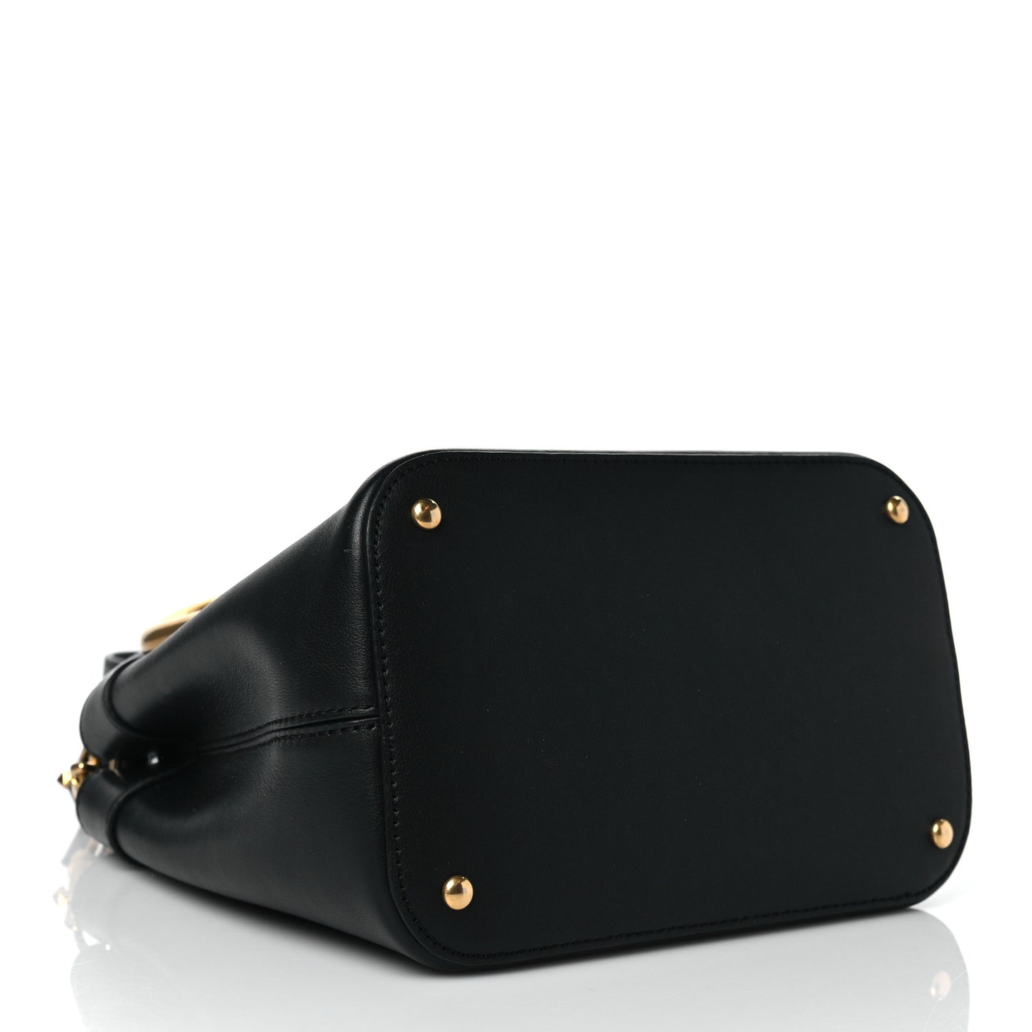Smooth Calfskin Supervee Top Handle Bag Black