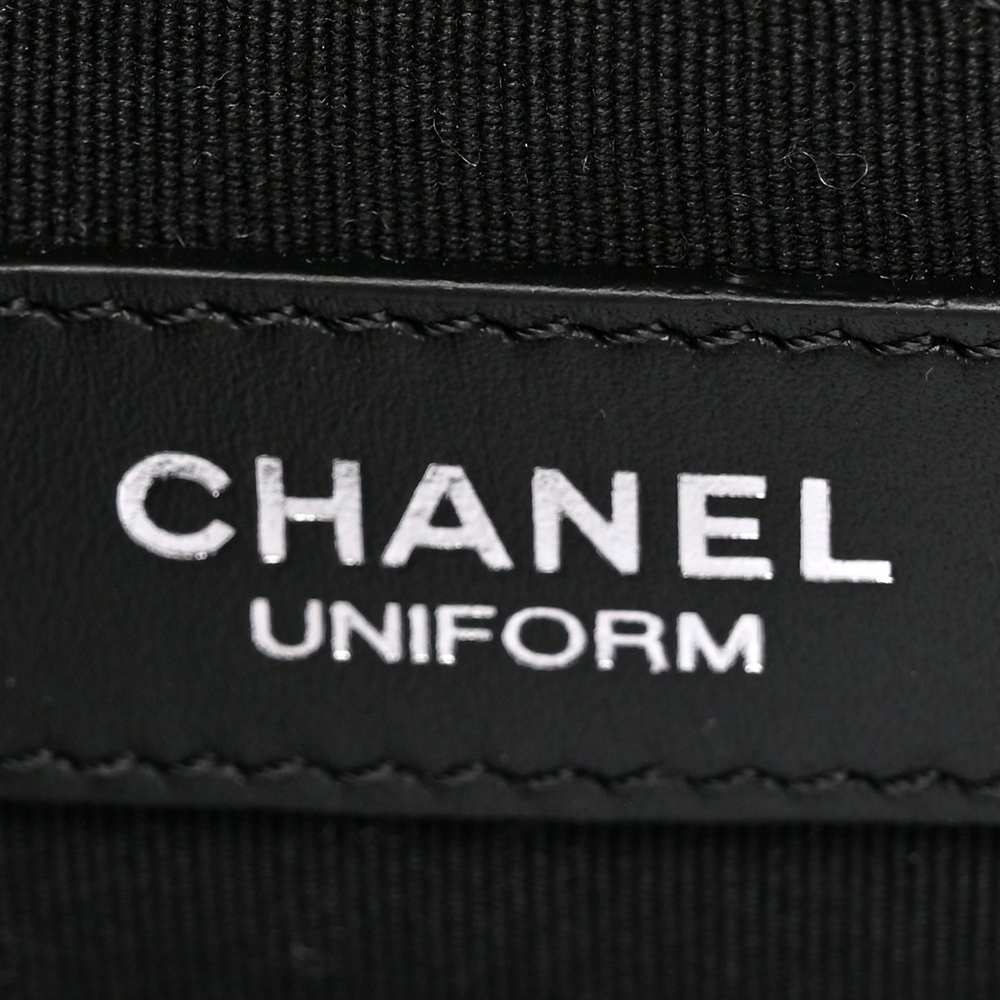 Calfskin Quilted CC Uniform Flap Belt Bag Black