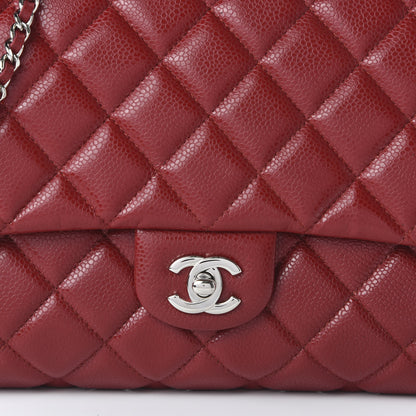 Chanel Caviar Quilted Clutch With Chain Flap Red 10 of 11