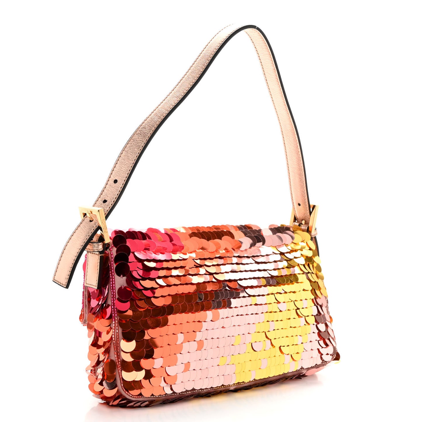 Sequin Paillettes Vitello Laminato Striped Baguette 1997 Multicolor