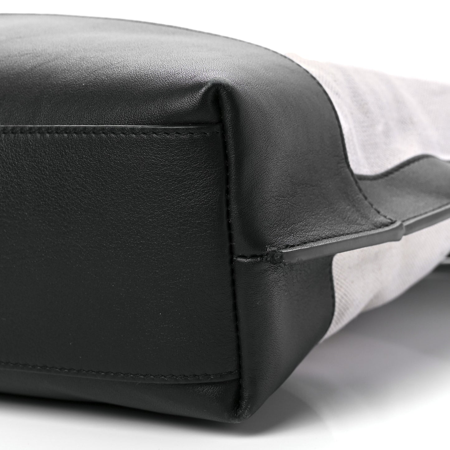 Canvas Calfskin Tag Hobo White Black