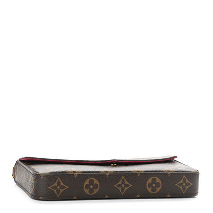 Louis Vuitton Monogram Pochette Felicie Chain Wallet Fuchsia 5 of 14