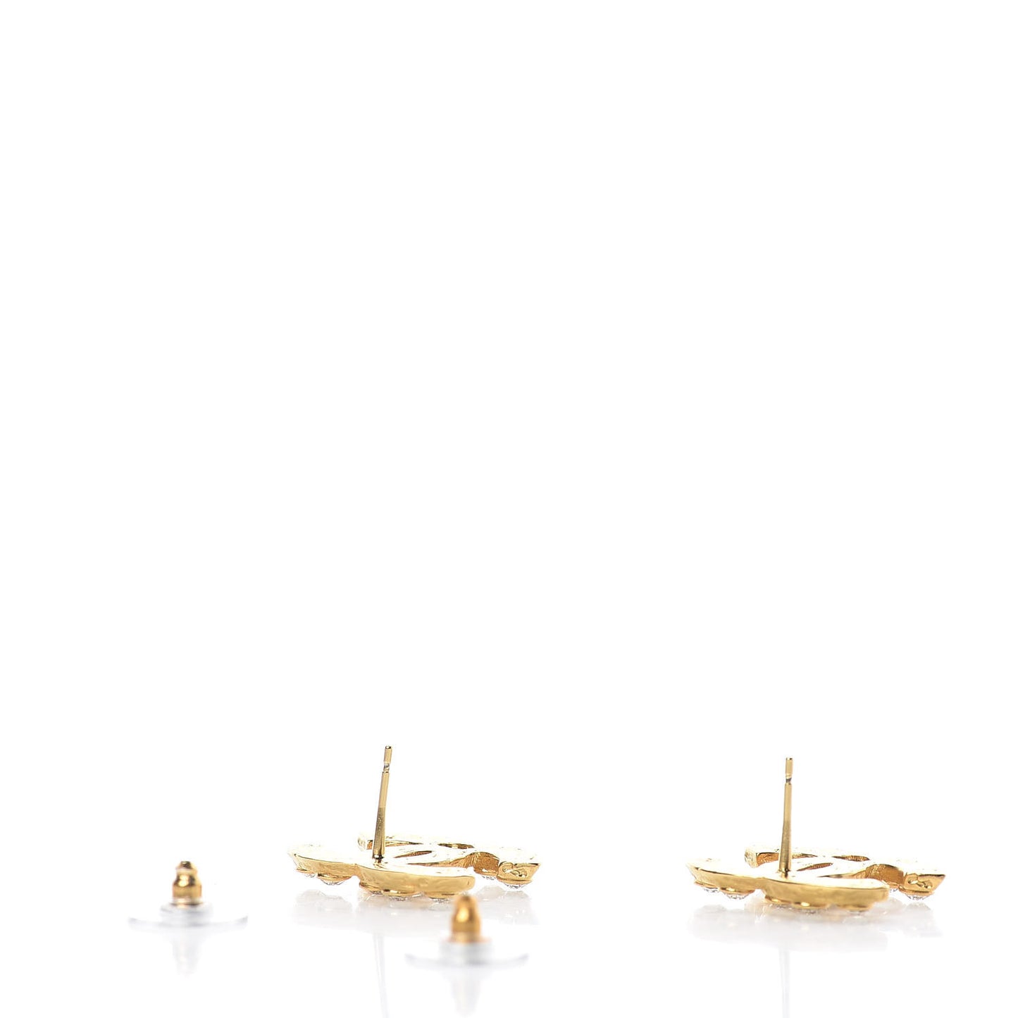Crystal CC Large Stud Earrings Gold