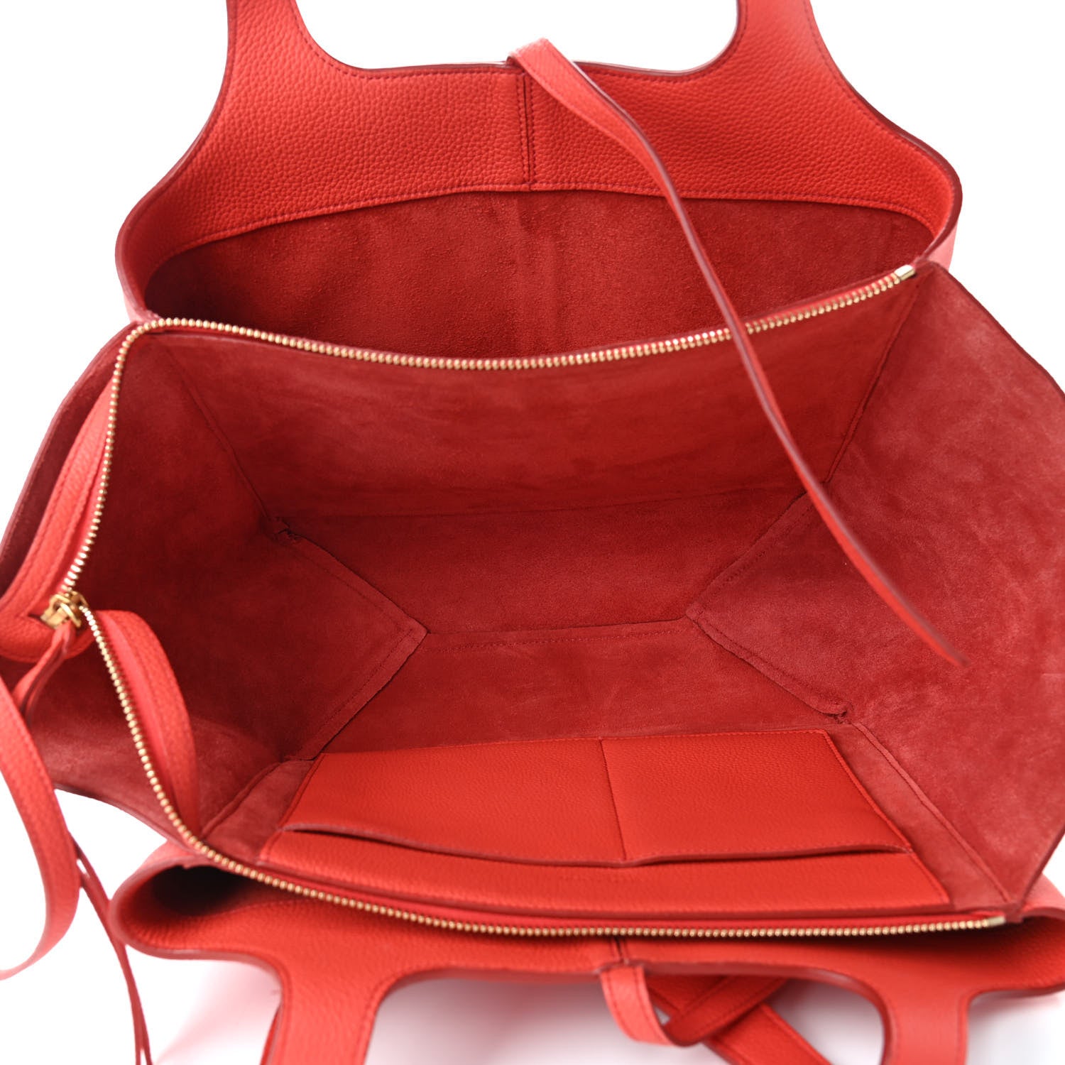 Celine Baby Grained Calfskin Small Tri-Fold Bag Poppy 831913