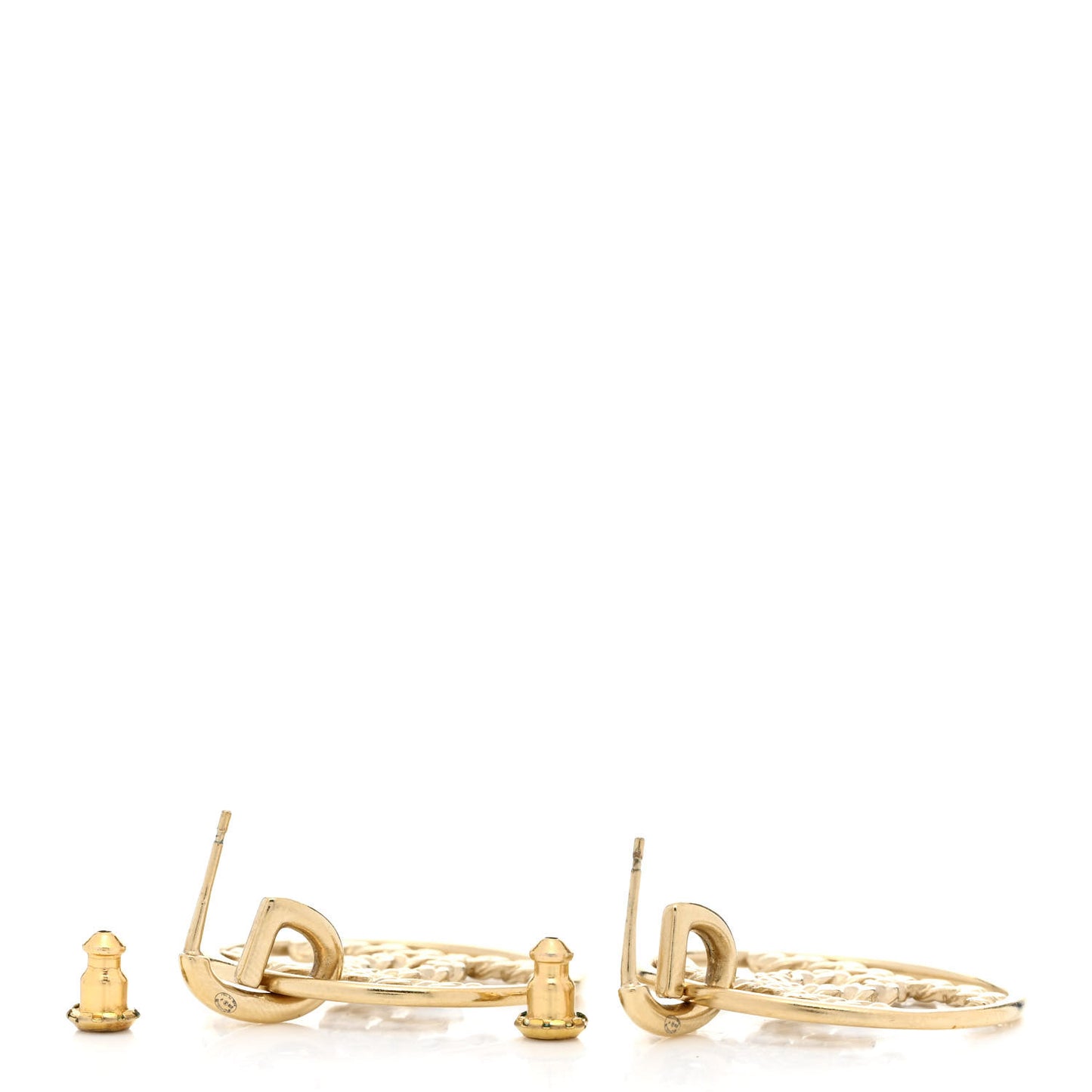 Crystal CC Hoop Earrings Gold