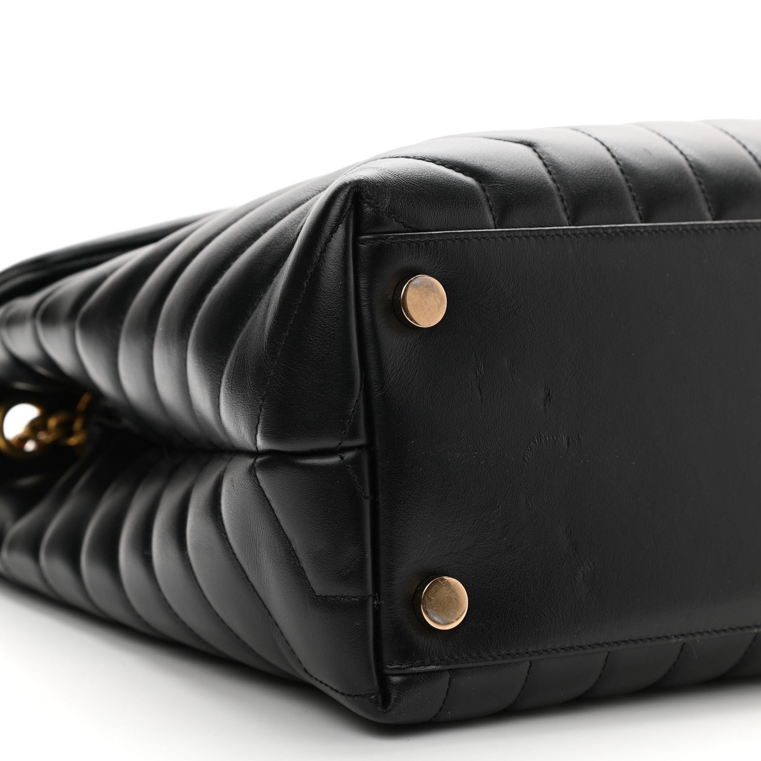 Saint Laurent Calfskin Y Quilted Monogram Large Loulou Chain Satchel Black 9 of 12
