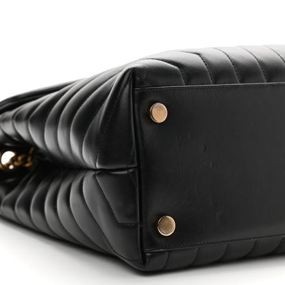 Saint Laurent Calfskin Y Quilted Monogram Large Loulou Chain Satchel Black 9 of 12