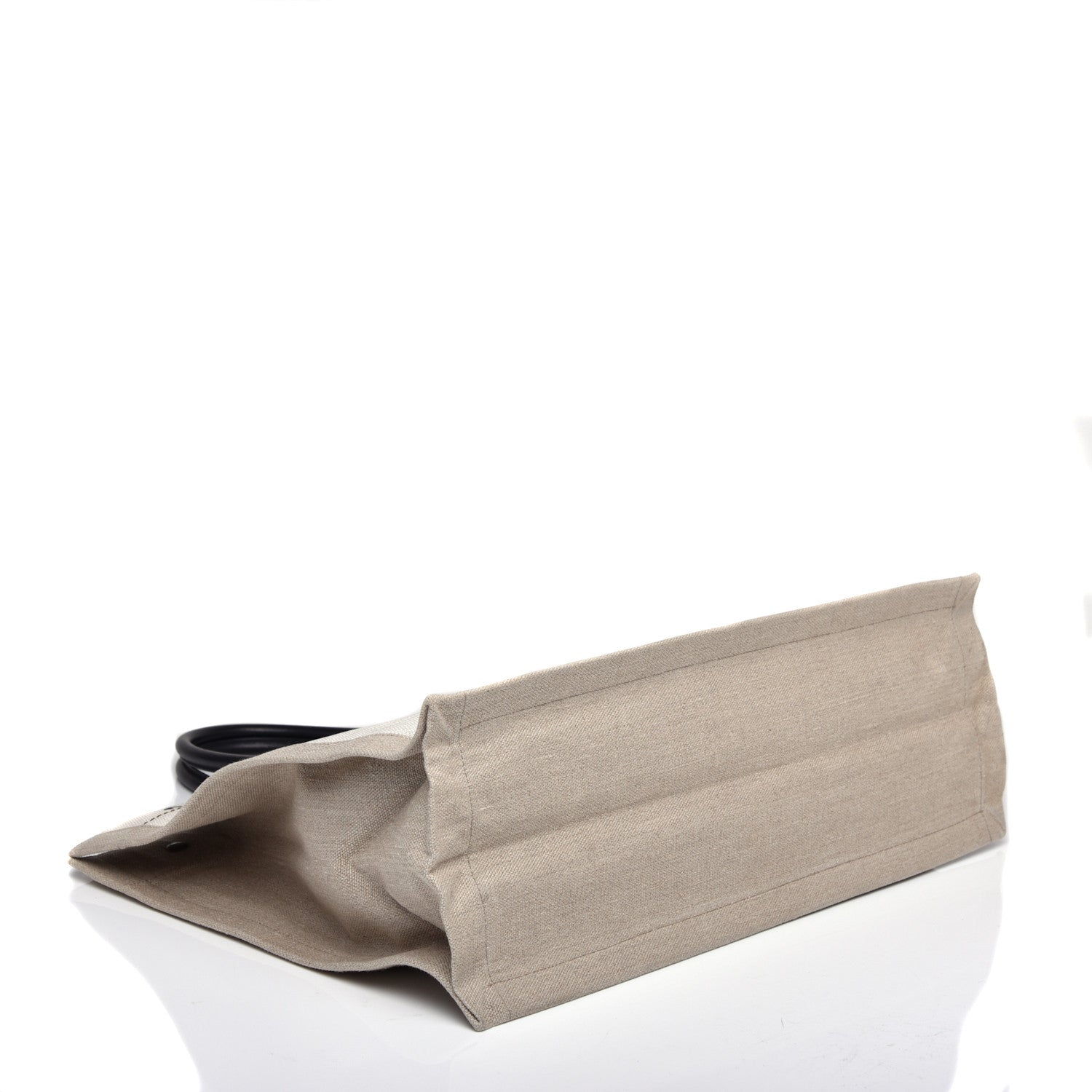 Saint Laurent Linen Calfskin Rive Gauche Tote Optic White 4 of 8