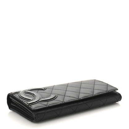 Chanel Calfskin Quilted Cambon Gusset Flap Wallet Black 3 of 8