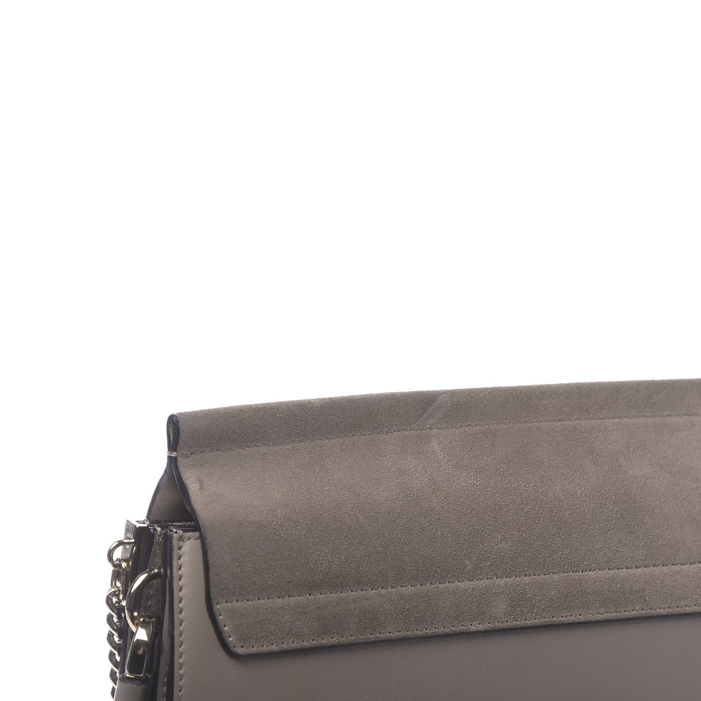 Calfskin Suede Medium Faye Shoulder Bag Motty Grey