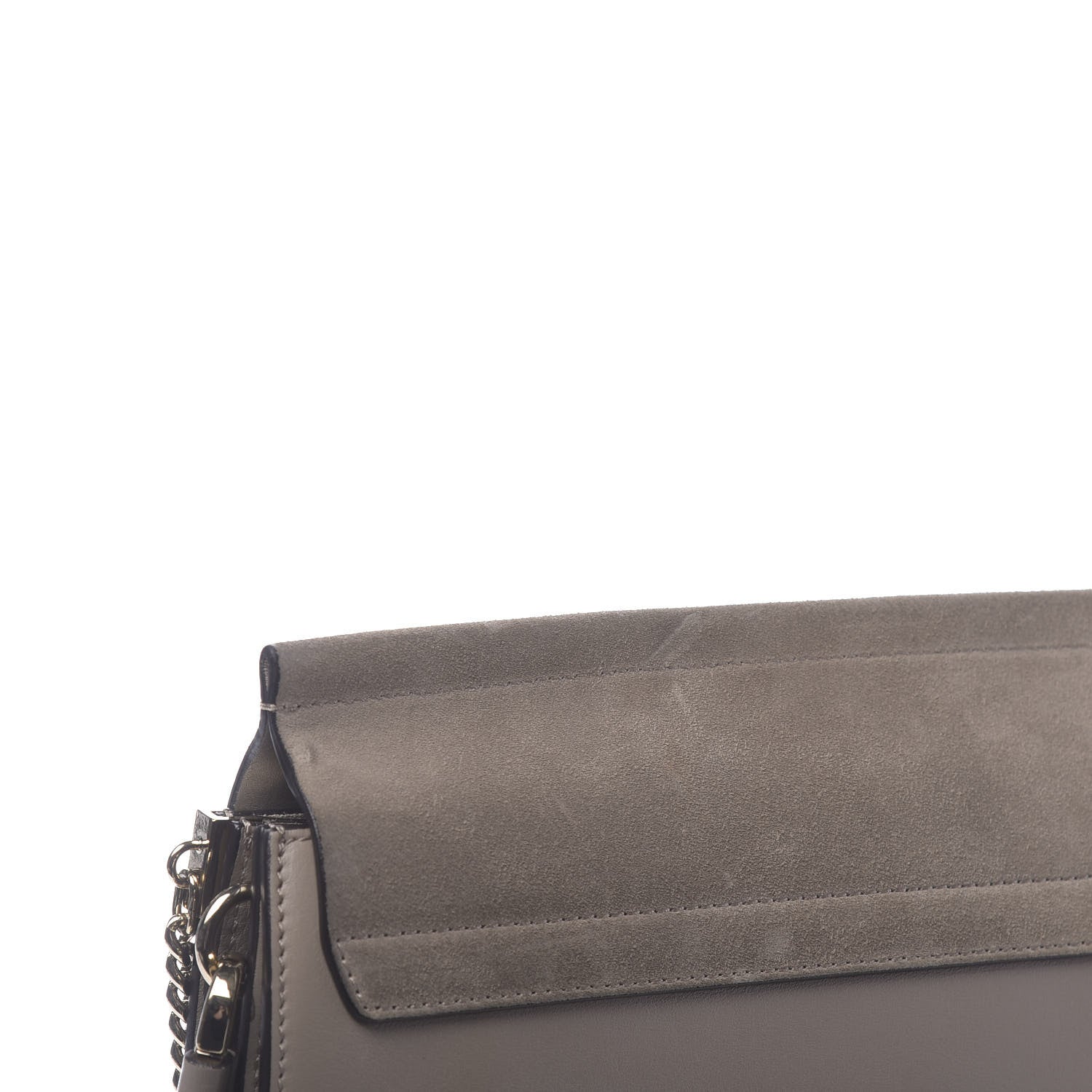 Chloe Calfskin Suede Medium Faye Shoulder Bag Motty Grey 8 of 11