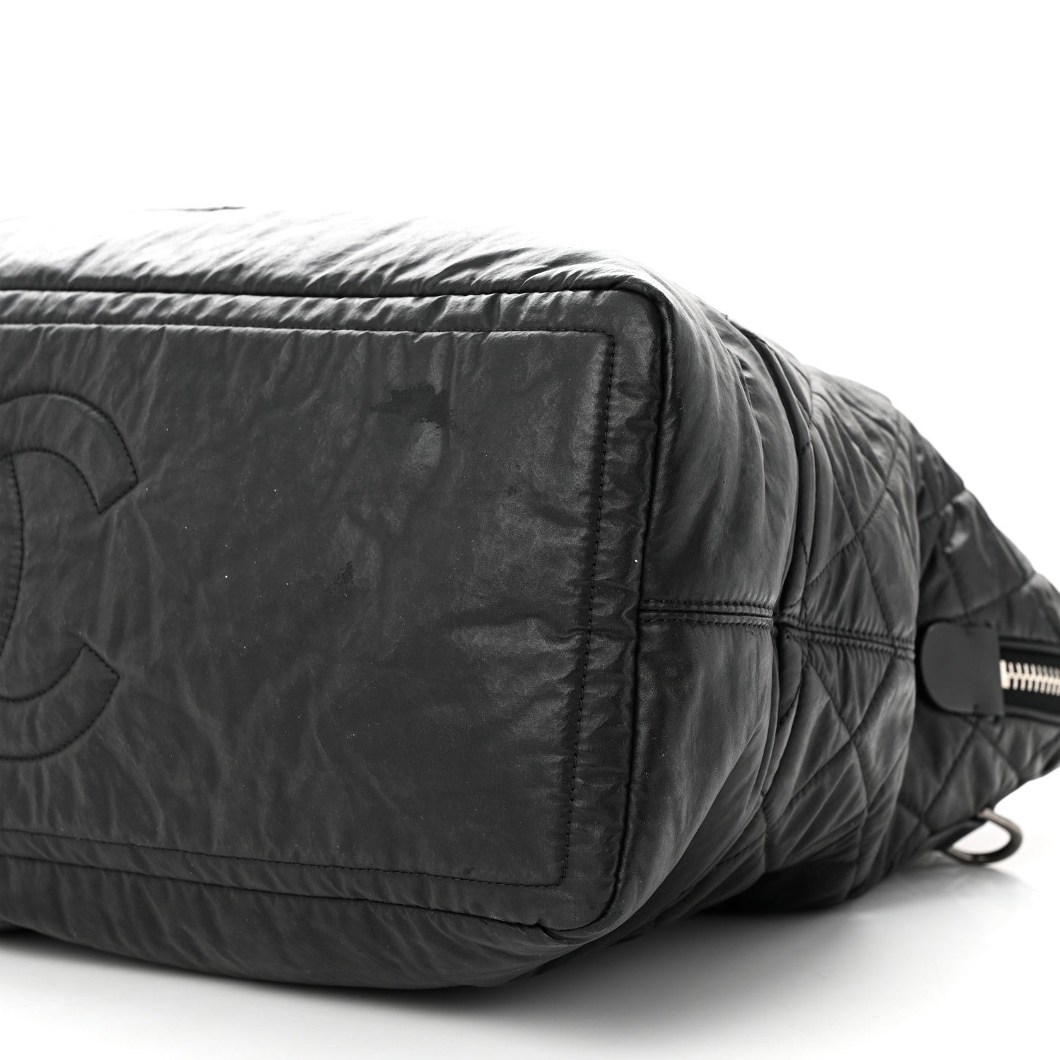 Chanel Coated Canvas Quilted Large Garment Travel Bag Black 10 of 10