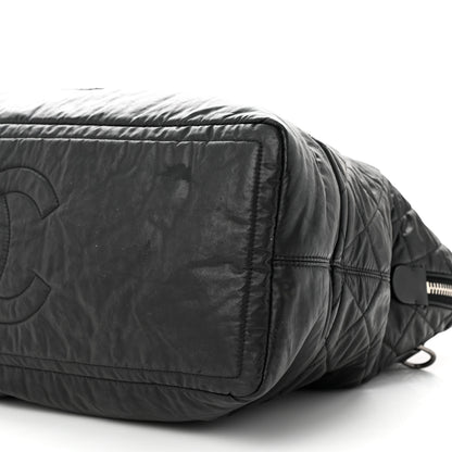 Chanel Coated Canvas Quilted Large Garment Travel Bag Black 10 of 10