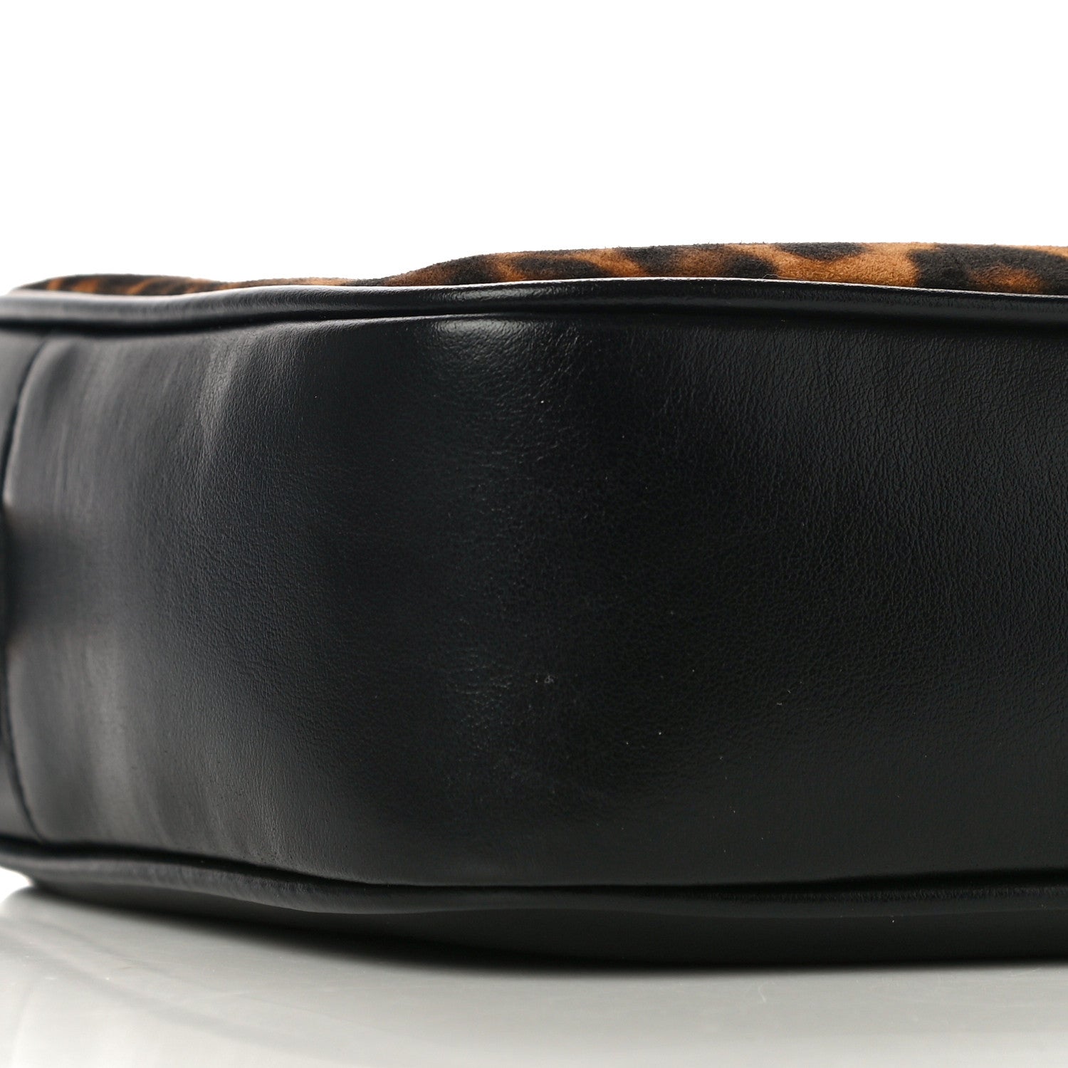 Saint Laurent Calfskin Leopard Print Monogram Lou Camera Bag Black 8 of 9