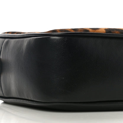 Saint Laurent Calfskin Leopard Print Monogram Lou Camera Bag Black 8 of 9