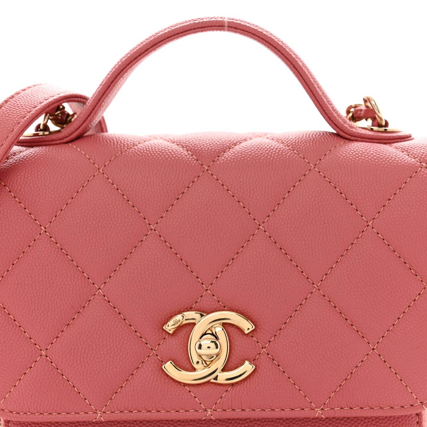 Caviar Quilted Small Business Affinity Flap Dark Pink