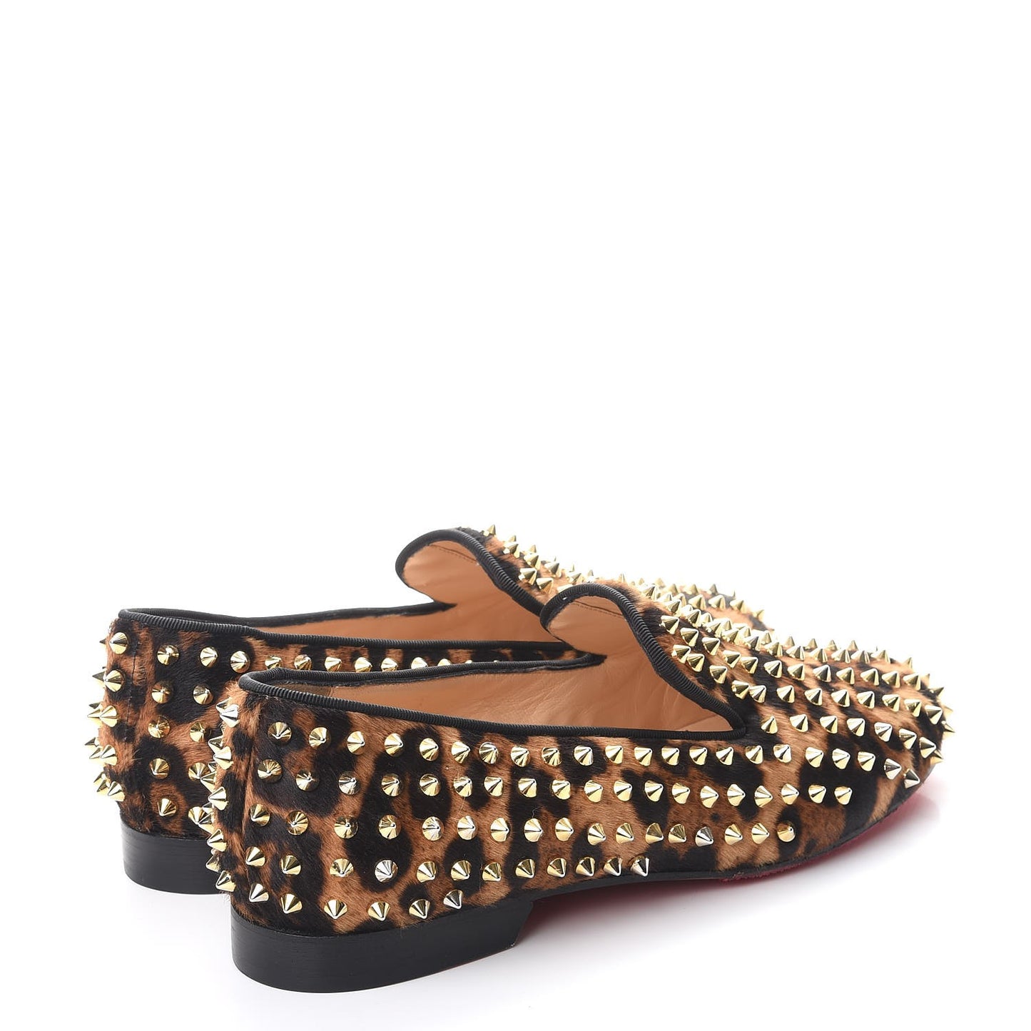 Leopard Print Pony Hair Rolling Spikes Luxor Loafers Flats 40
