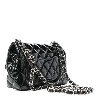 Chanel Patent Calfskin Quilted Mini Rectangular Flap Black 3 of 9