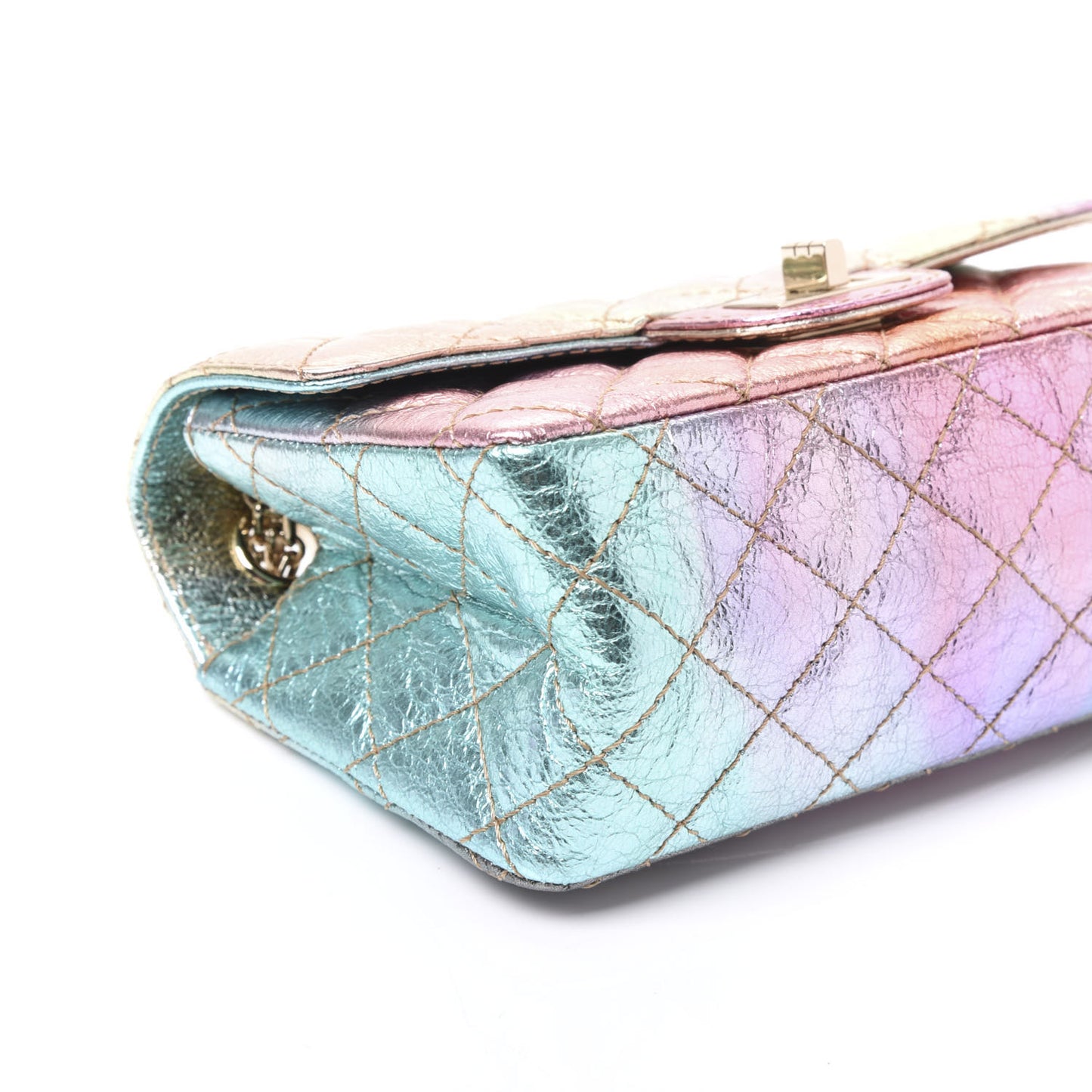 Metallic Goatskin Quilted Mini 2.55 Reissue Flap Multicolor