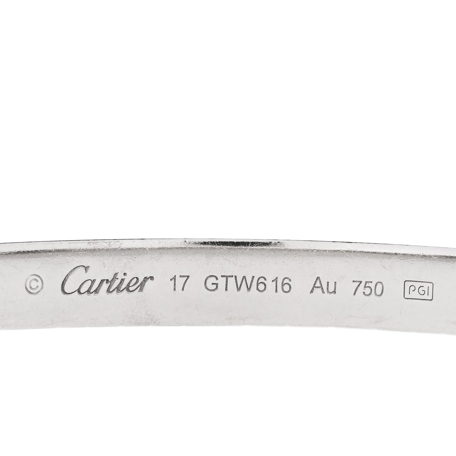 Cartier 18K White Gold LOVE Bracelet 17 3 of 9