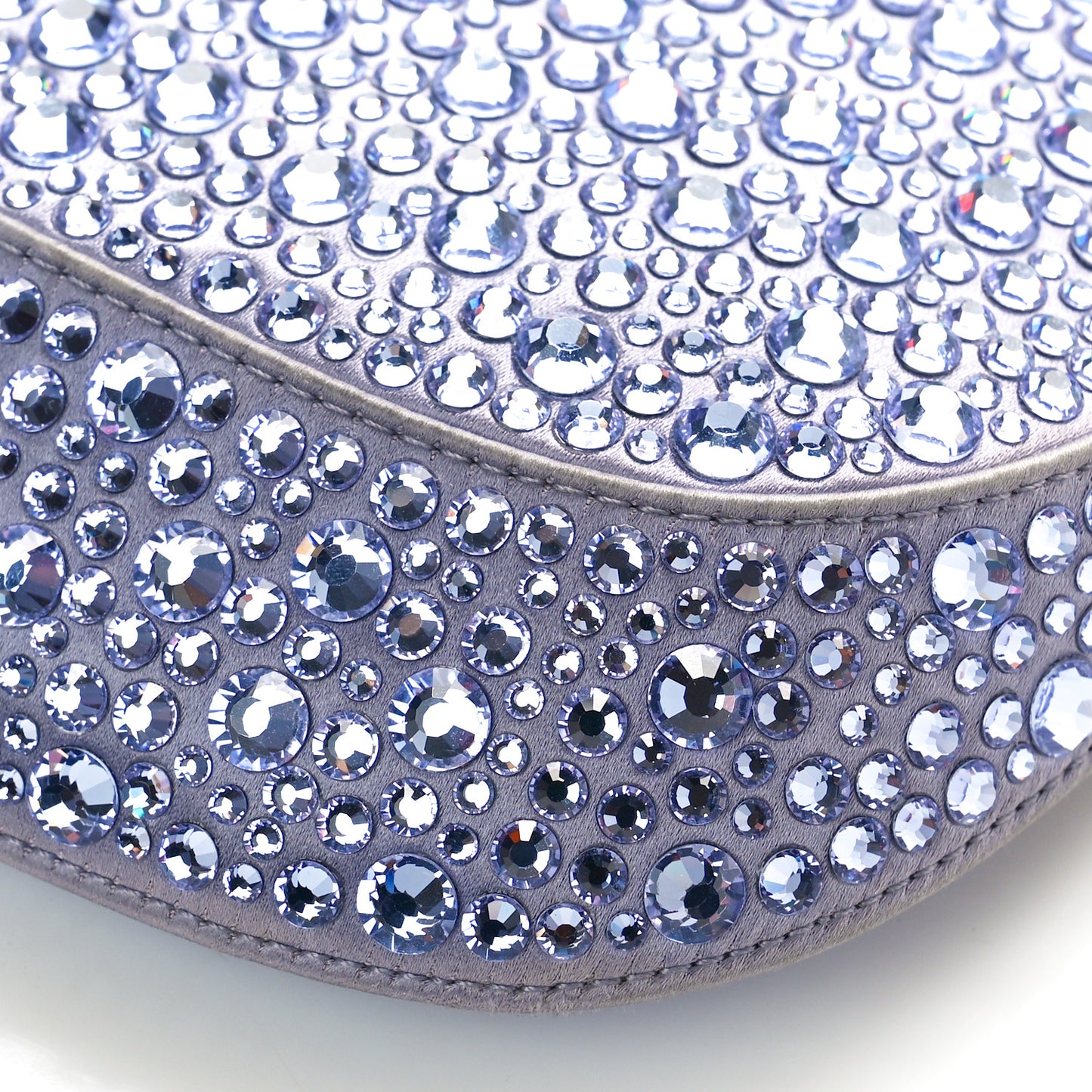 Satin Crystal Cleo Adjustable Strap Shoulder Bag Glicine