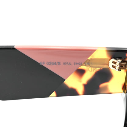 Fendi Acetate Facets Oversized Sunglasses FF 0264/S Havana 6 of 6