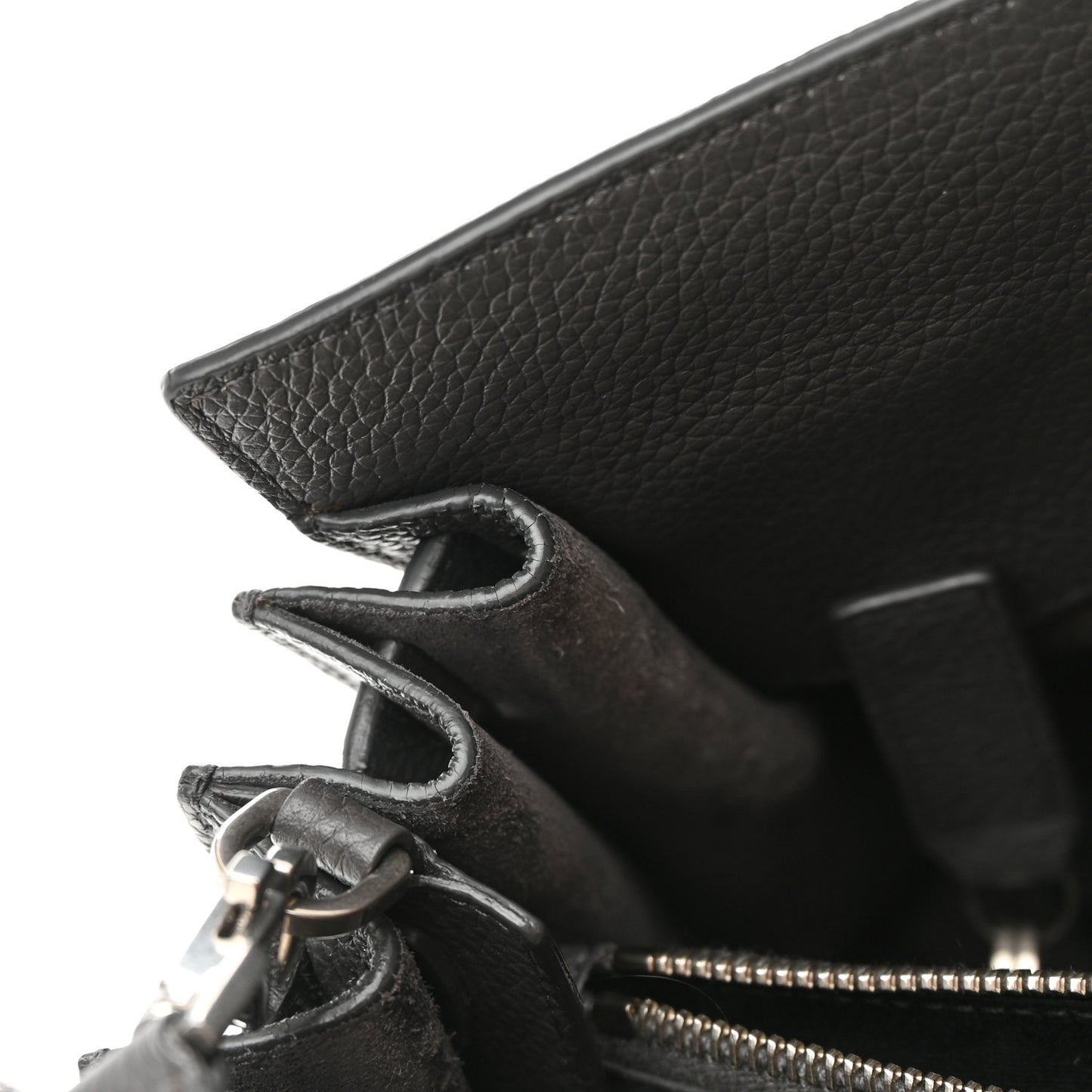 Grained Calfskin Small Supple Sac De Jour Fog