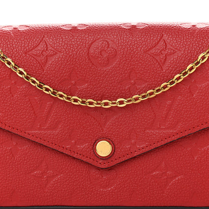 Louis Vuitton Empreinte Pochette Felicie Chain Wallet Scarlet 9 of 11