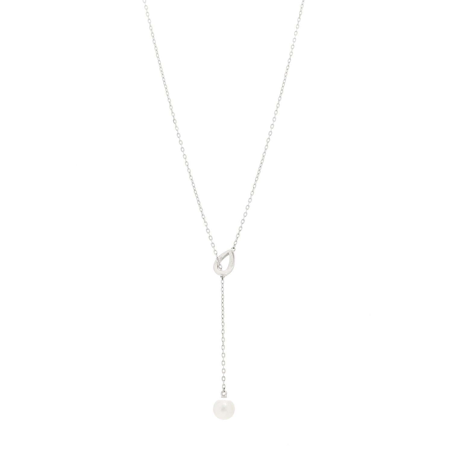 Mikimoto Silver Akoya Cultured Pearl 9mm Lariat Necklace 1 of 7