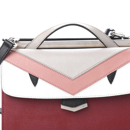 Fendi Vitello Elite Monster Mini Demi Jour Shoulder Bag Ribes Grigio Polvere Carbone 12 of 12