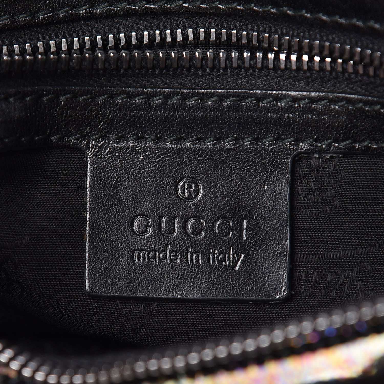 Gucci Iridescent Patent Medium Icon Bit Shoulder Bag Black 6 of 12