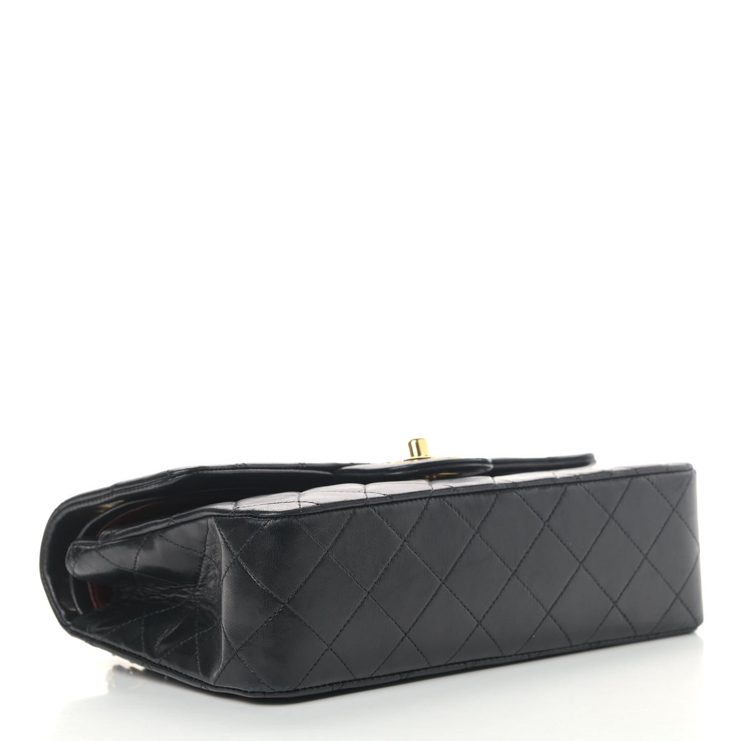 Lambskin Quilted Small Double Flap Black