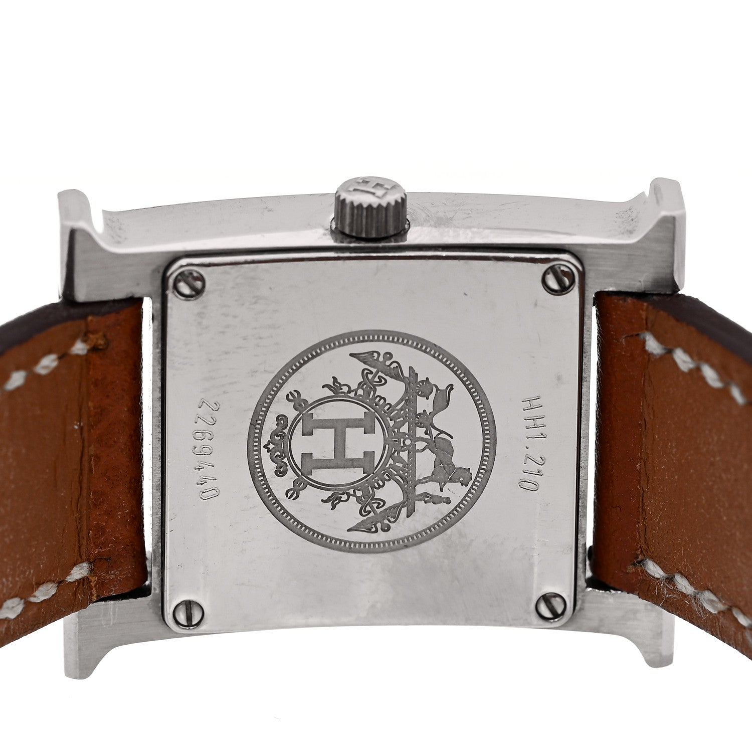 Hermes Stainless Steel Epsom 21mm Heure H Hour Quartz Watch Gold 4 of 5
