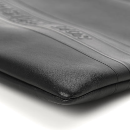 Christian Dior Calfskin Embossed Logo Zip Clutch Black 10 of 11