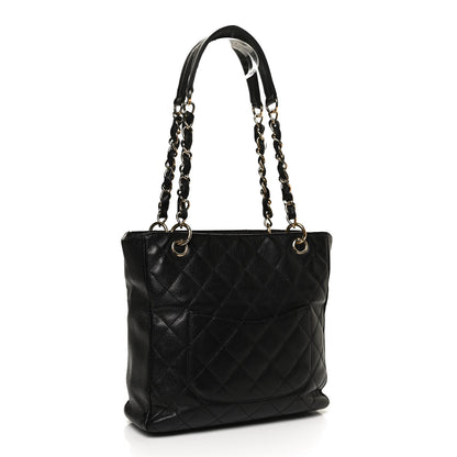 Chanel Caviar Quilted Petit Shopping Tote PST Black 3 of 11