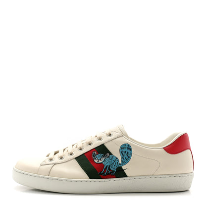 Gucci X FREYA HARTAS Calfskin Miro Soft Web Mythical Creature Embroidered Mens Ace Sneakers 9.5 New Mystic White 1 of 9