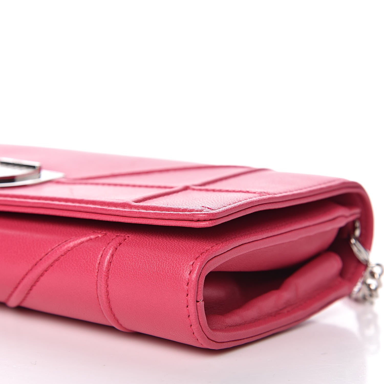 Christian Dior Lambskin Diorama Croisiere Chain Wallet Fuchsia 9 of 10